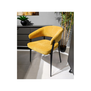 Chaise avec accoudoirs en tissu et structure en métal - ARNOLD