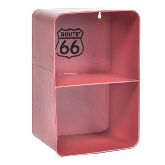 Mensola in metallo Bristol rosso 2 piani rettangolare cm20x15h30