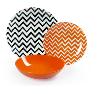 Service de table 18 pièces Excelsa – Crazy Line, Porcelaine Multicolore