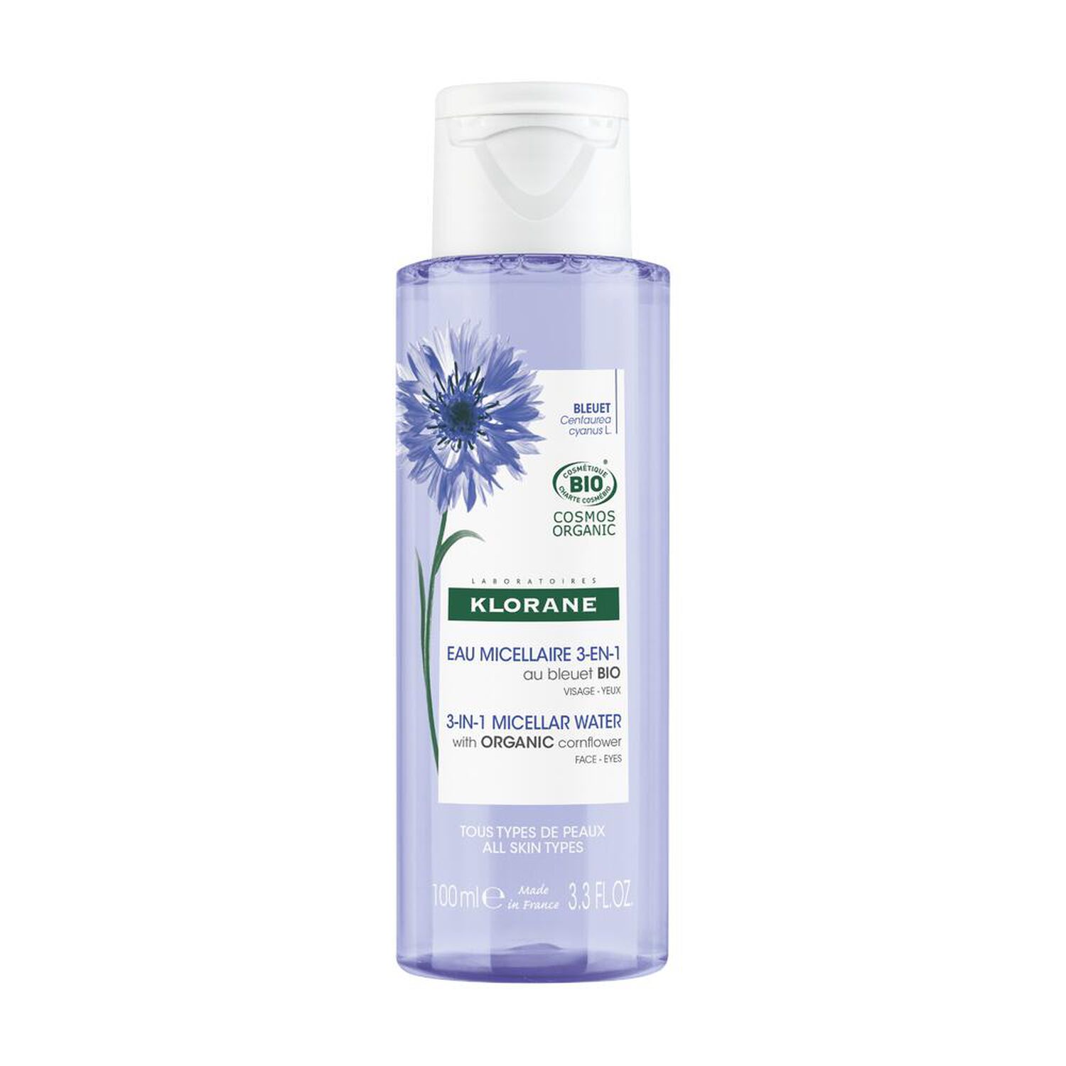 Bleuet Bio - Eau Micellaire 3-en-1 - Visage, Yeux