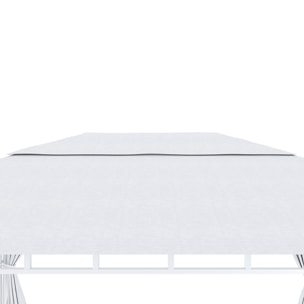 Gazebo Da Giardino 3x4 M Con Tende Laterali Richiudibili Struttura In Acciaio Robusto Copertura Impermeabile 180 g/m² 4 Teli Laterali Esterno Bianco