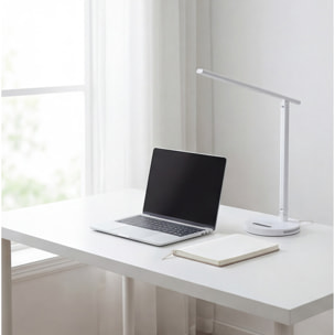 Forlight Avance Flexo led táctil con Regulador de Intensidad y Temperatura de luz. Cargador para móvil de inducción. Blanco.