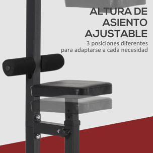 Máquina de Musculación con Polea y Asiento Regulable Fitness 107x120x190cm Negro