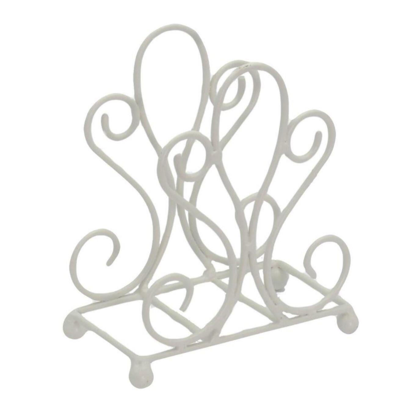 Portatovaglioli in metallo bianco cm12x6,5h14