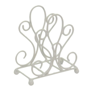 Portatovaglioli in metallo bianco cm12x6,5h14