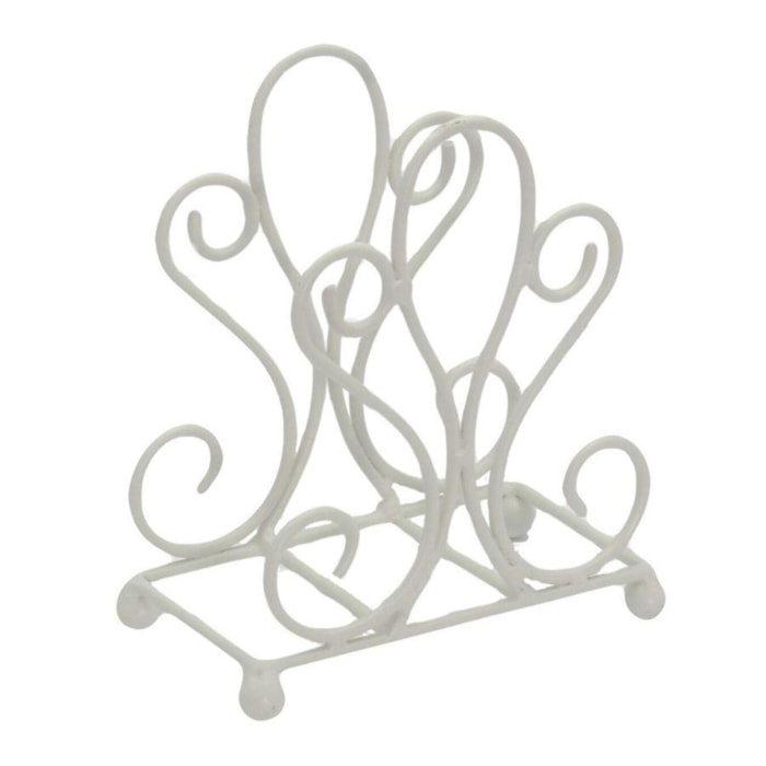 Portatovaglioli in metallo bianco cm12x6,5h14