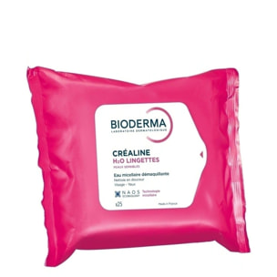 Créaline H2O - 25 Lingettes Démaquillantes - Peaux Sensibles