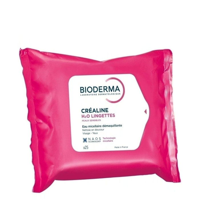 Créaline H2O - 25 Lingettes Démaquillantes - Peaux Sensibles