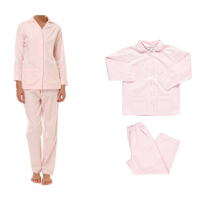 Pigiama leggero PACK Pigiama leggero mamma e bimba DONNA BAMBINA riga bianca e rosa