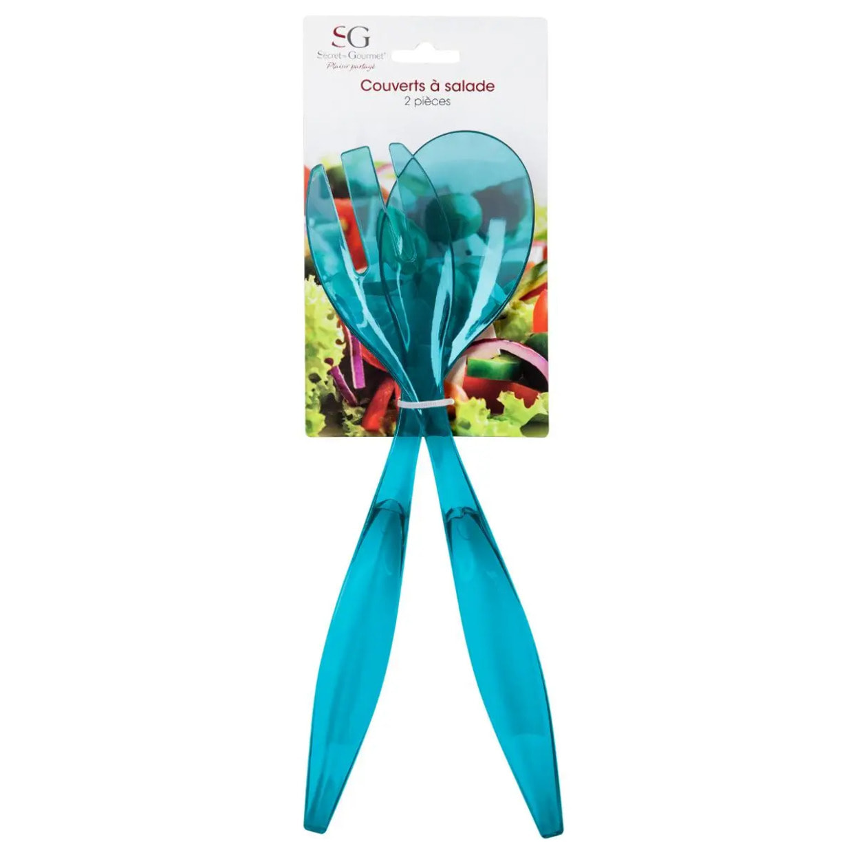 Couverts à salade "Square" bleu pétrole