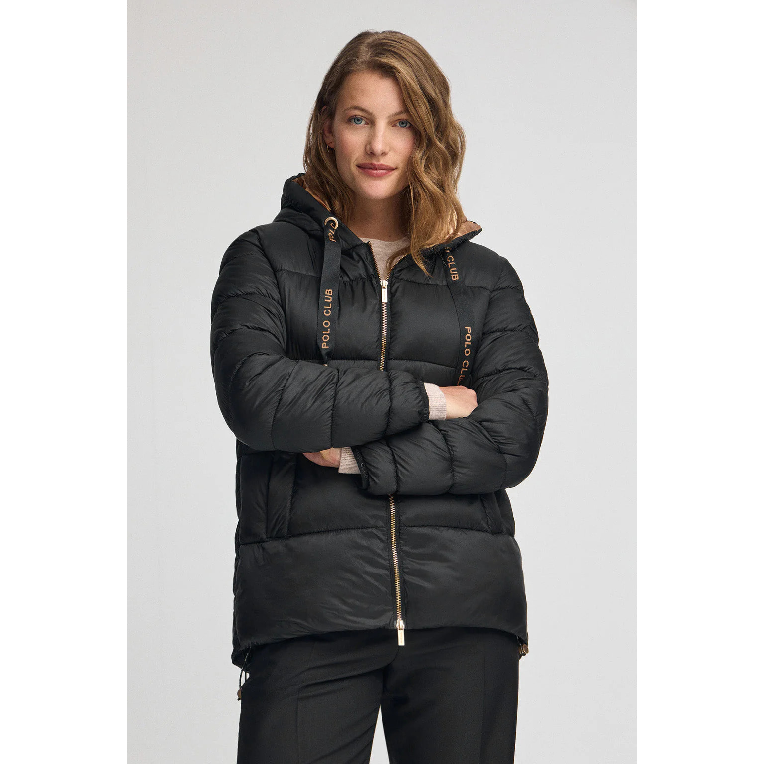 Chaqueta Ingrid negra con logo Polo Club