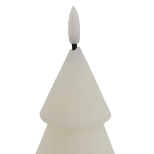 Bougie LED forme sapin H.20cm blanc