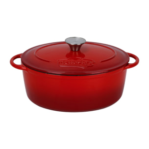 Cocotte ovale 4L en fonte émaillée rouge COLETTE