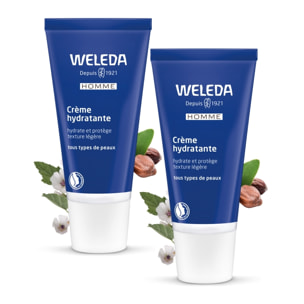 WELEDA - Duo Crème hydratante Homme - Hydrate et protège - Certifié Natrue**- Tube 30 ml  x 2