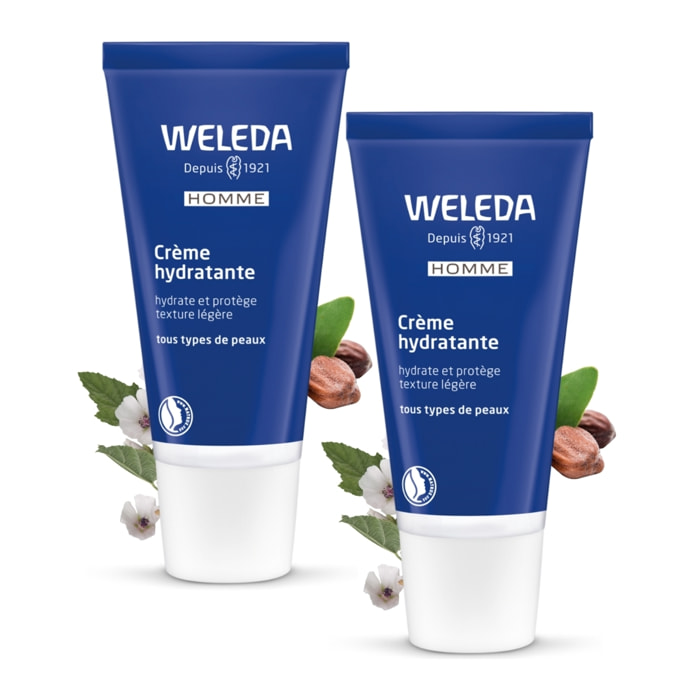 WELEDA - Duo Crème hydratante Homme - Hydrate et protège - Certifié Natrue**- Tube 30 ml  x 2