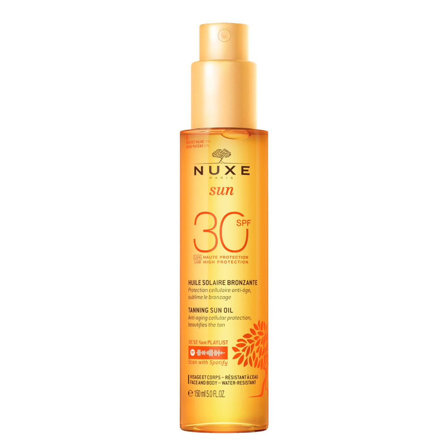 Nuxe Sun  - Huile solaire bronzante haute protection SPF30 - Tous types de peaux - 150ml
