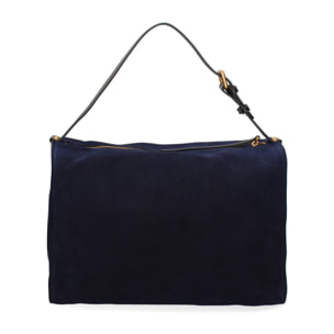 Borsa a spalla da donna Made in Italy - Modello Cielia Pro - Pelle scamosciata - 35.0 x 23.0 x 14.0 cm