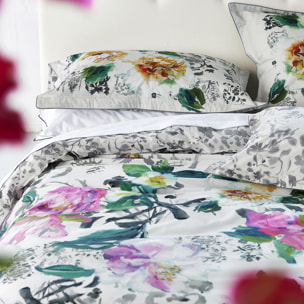 Housse de couette imprimée en percale de coton, MAJOLICA, Multicolore