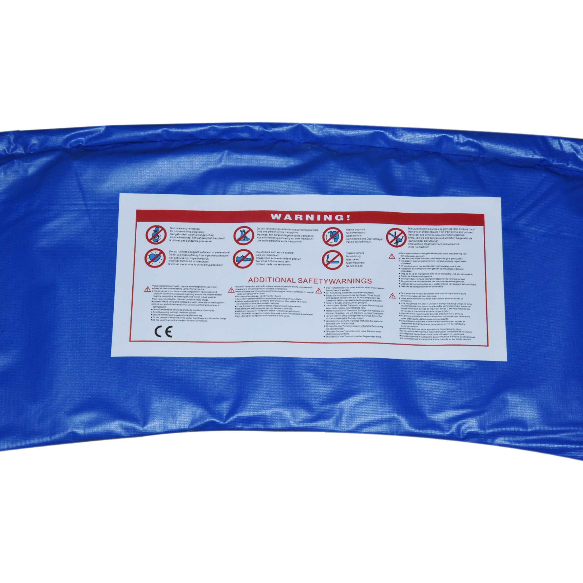 Cubierta de Protección Acolchada Borde de Seguridad para Trampolines Cama Elá¡stica con Diá¡metro Ø305 cm Azul