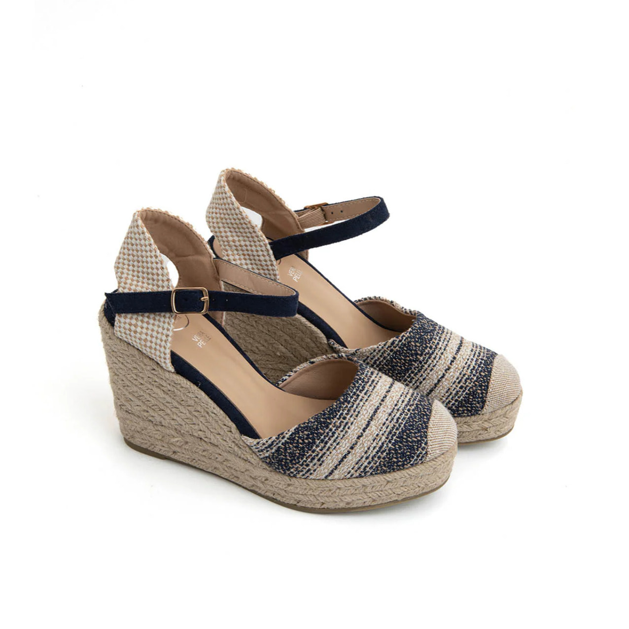 Espadrillas natural con zeppa - BLUE