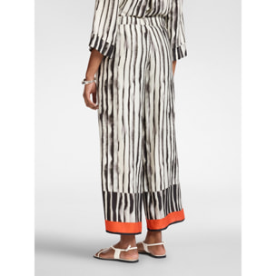 Elena Mirò - Pantalones palazzo de viscosa estampados - Negro