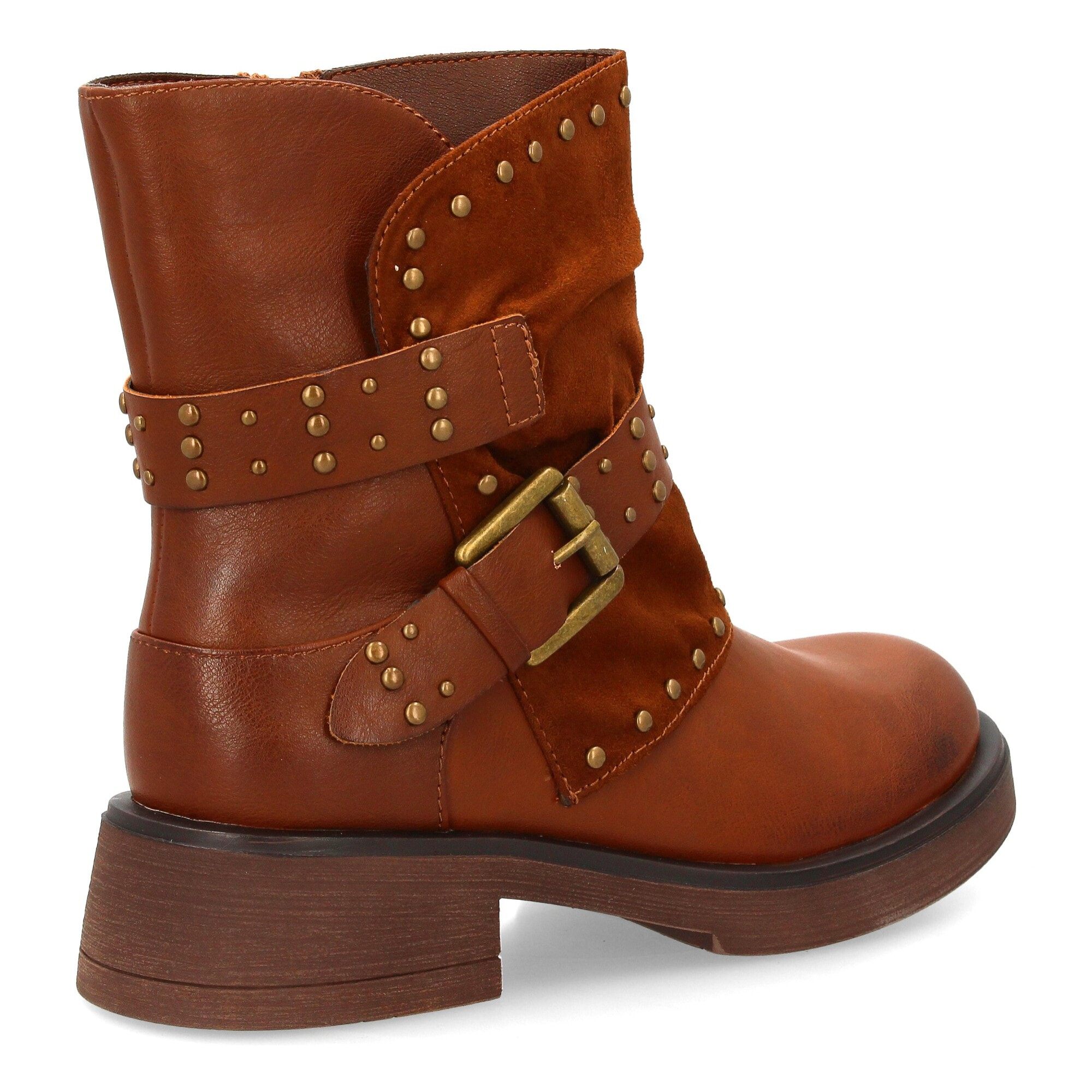 Bota biker con tachuelas y hebilla