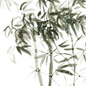 Affiche encadrée bambou encre japonaise Affiche + cadre en métal - Noir