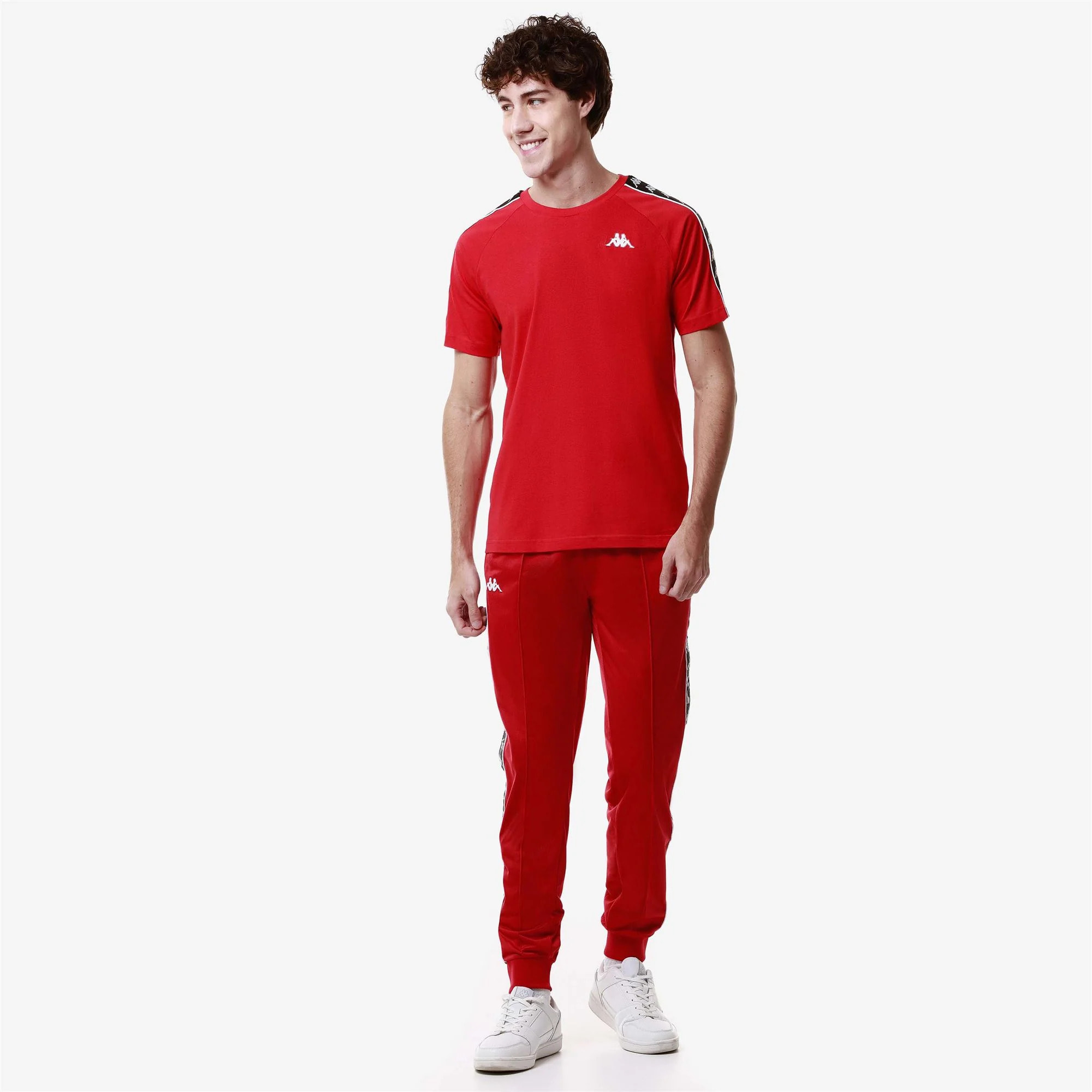 Kappa - Pantaloni Bambino Rosso - 222 Banda Rastoria Slim