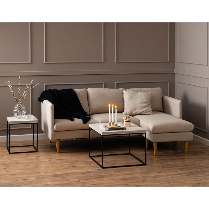 Alamosa - table basse - effet travertin - 60 cm - Beige