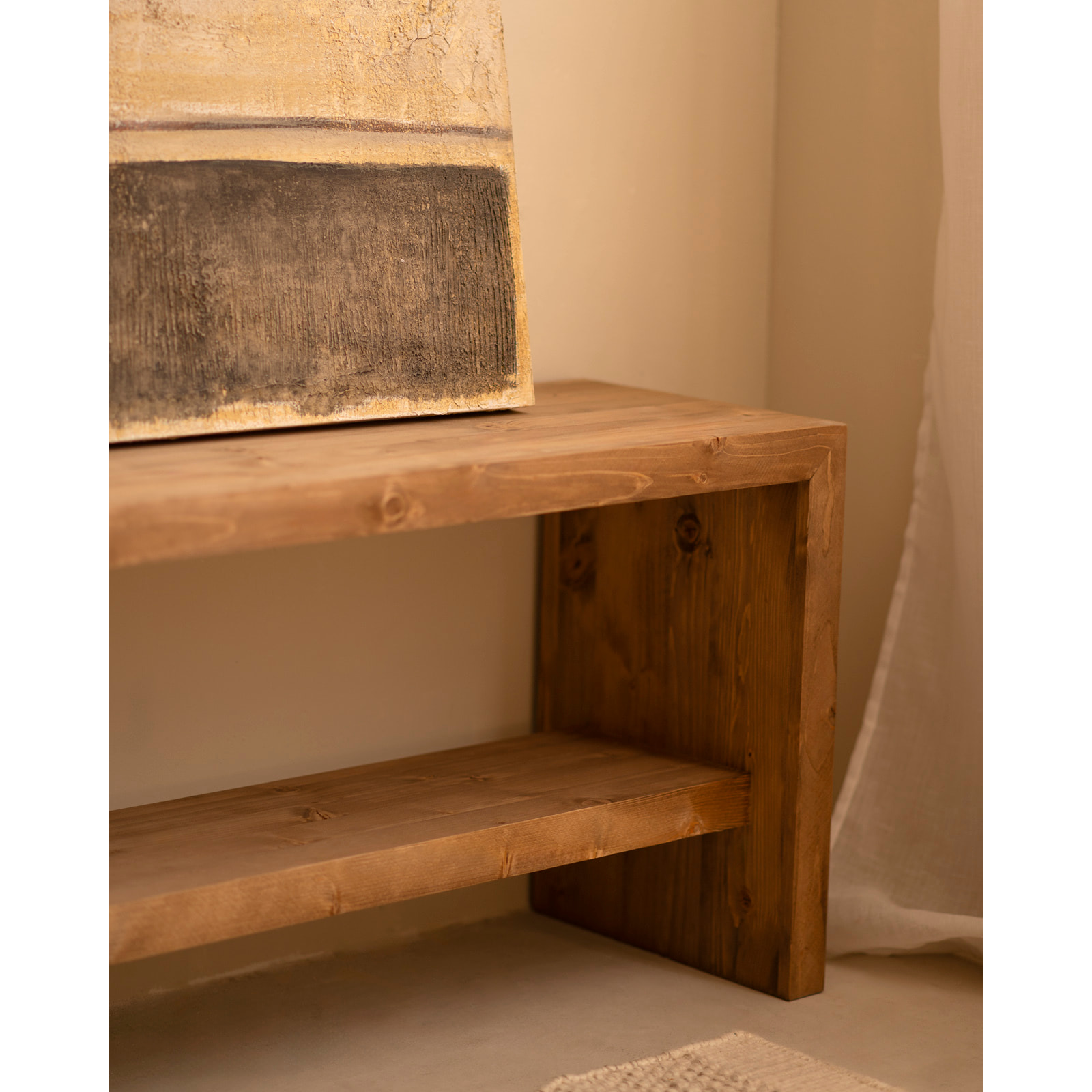 Cuadro beige y negro decorativo sobre algodón con bastidor de madera pintado artesanalmente con pintura óleo de varias medidas