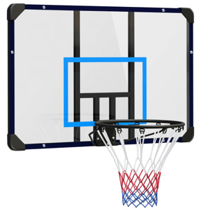 Canasta de Baloncesto de Pared Tablero de Baloncesto Aro de Baloncesto para Exterior 113x61x73 cm Azul y Negro