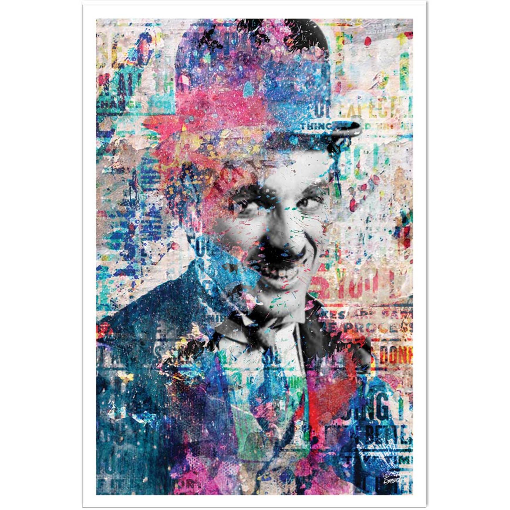 Affiche illustration graffiti chaplin Affiche seule