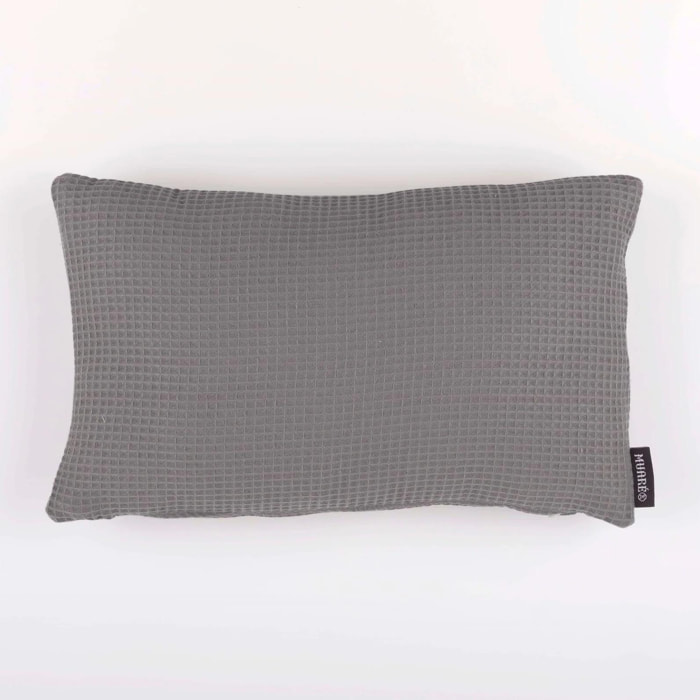 Housse de coussin Waffle Titane 30x50 cm