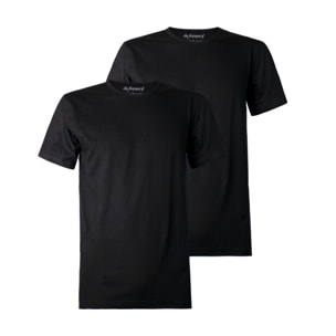 2 Maglie Termiche Uomo Manica Corta Girocollo 100% Cotone De Fonseca, Art. DEFTGU130, Nero