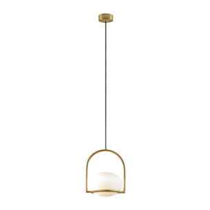 LEDS C4 Coco Single - Lámpara Colgante de Techo E14 Dorado