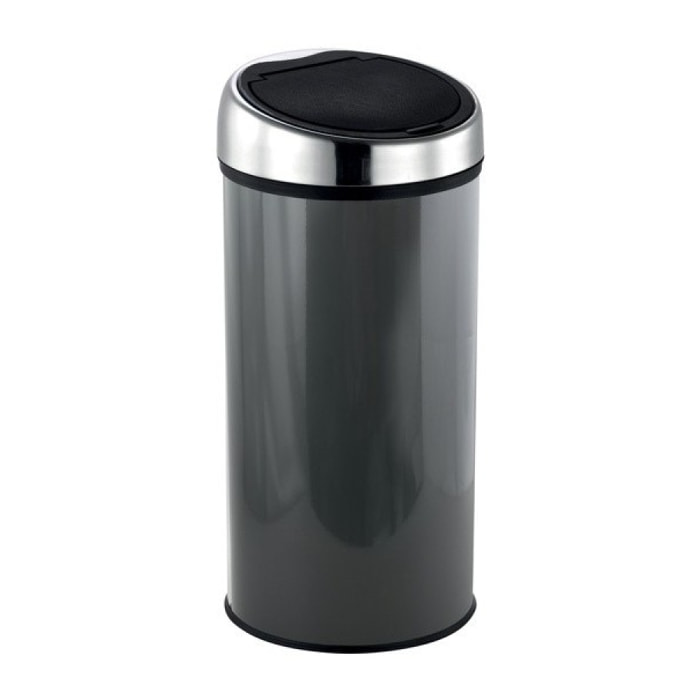 Poubelle Touch Inox 30L Gris Anthracite MSV