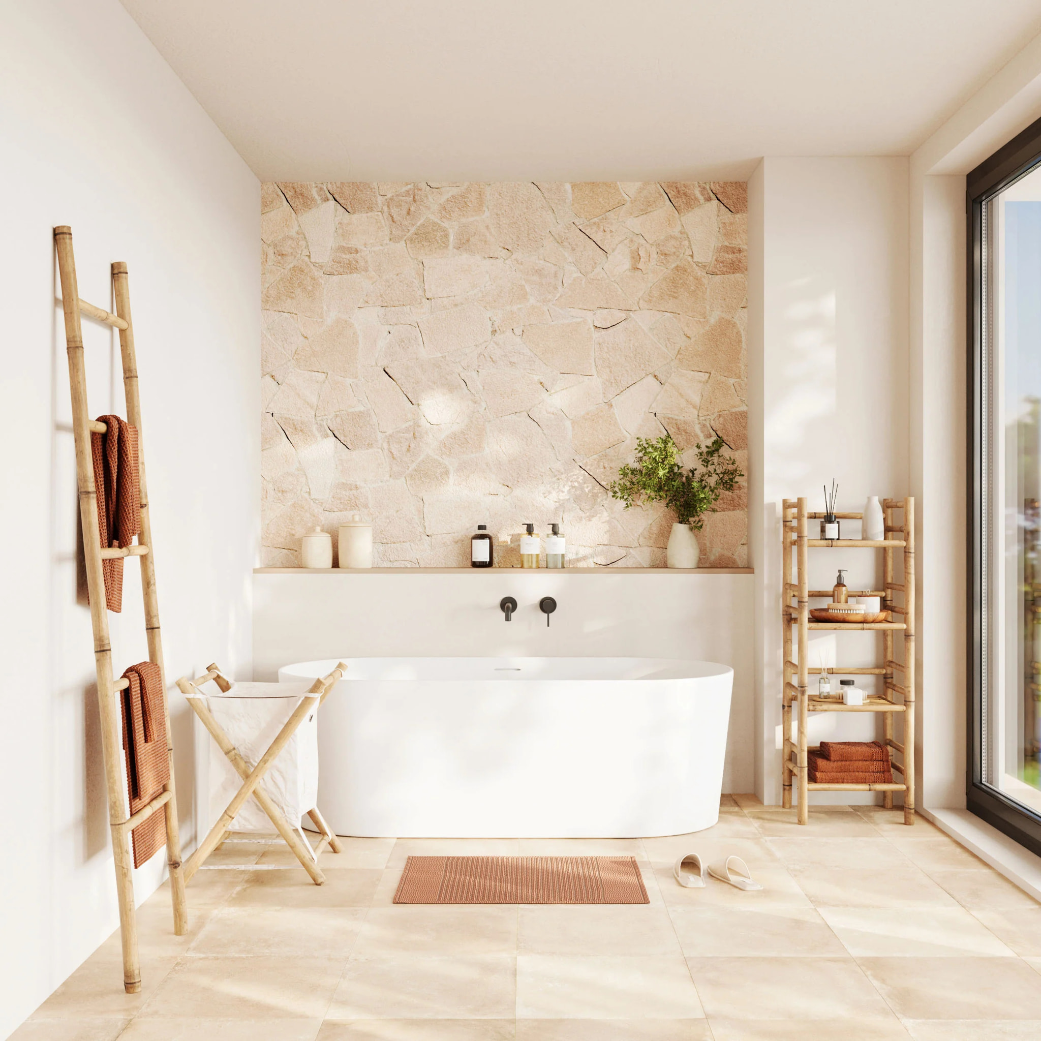 Porte-serviettes échelle en bambou - Bami