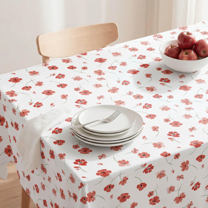 Nappe anti-taches YUNIA ROUGE - coton mélangé
