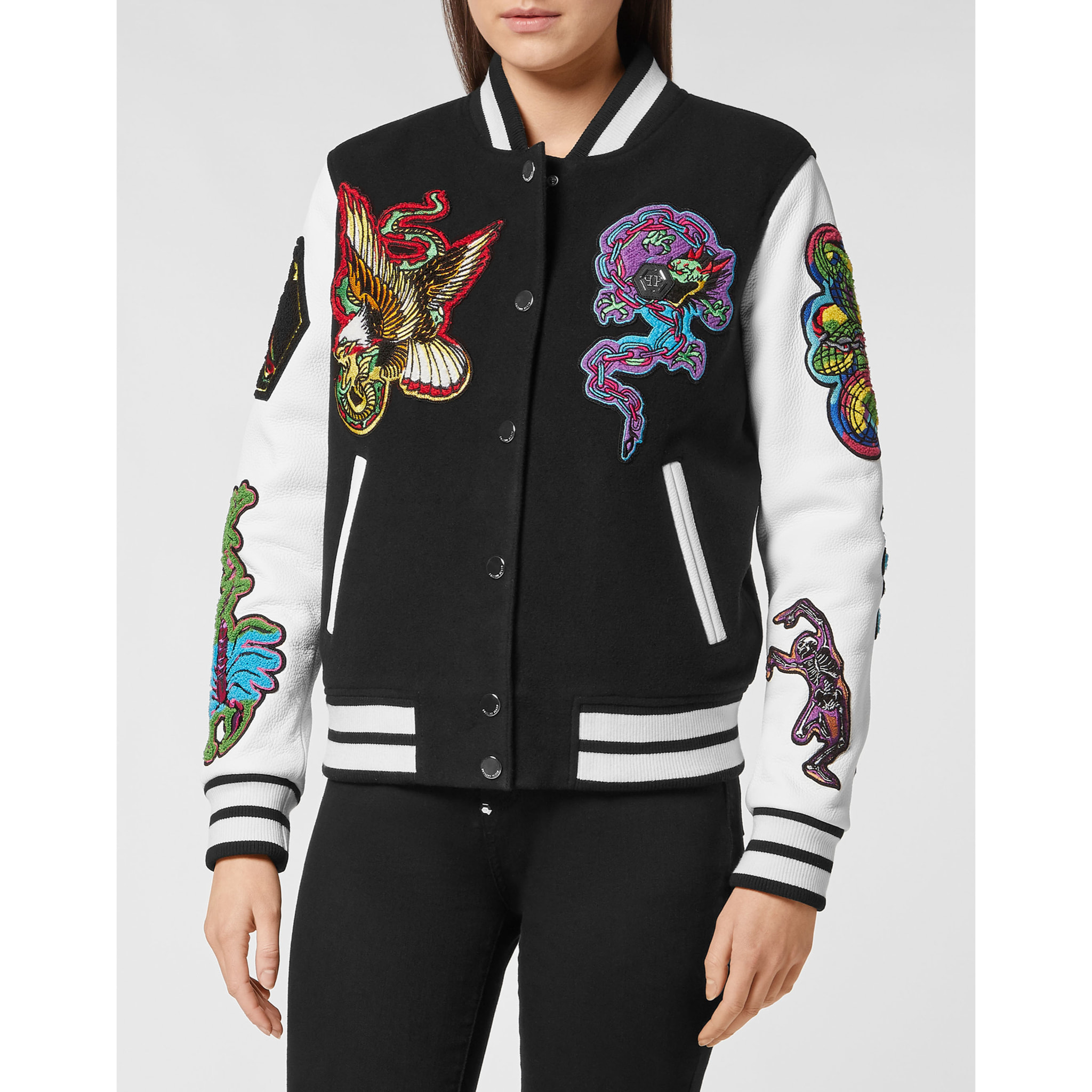 PHILIPP PLEIN Leather Bomber TATTOO