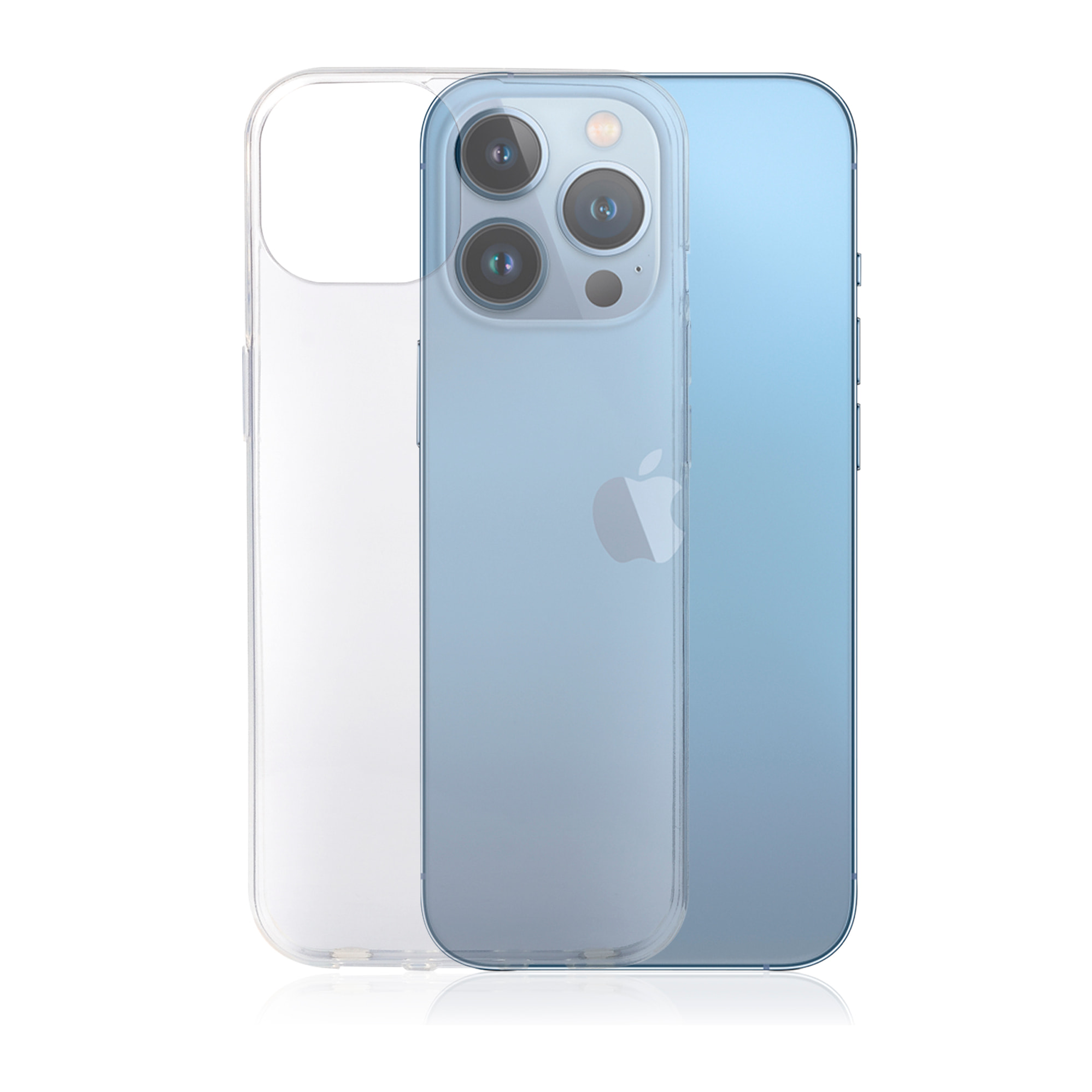 Custodia Slim Crystal Clear in TPU trasparente per iPhone 13 Pro.