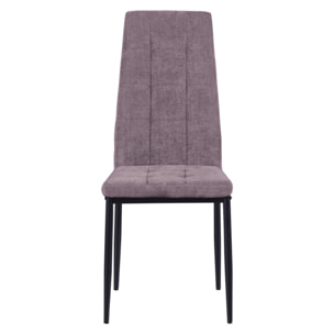 Sedie sala da pranzo in tessuto prugna con gambe metallo - Milano