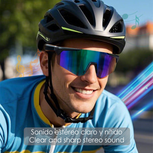 Occhiali sportivi intelligenti QY PRO 2. Assistente vocale intelligente, traduzione in tempo reale di oltre 100 lingue, controllo della musica/chiamate e lenti fotochromatiche UV400.