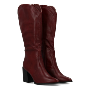 Bota de tacon para mujer con estampado liso