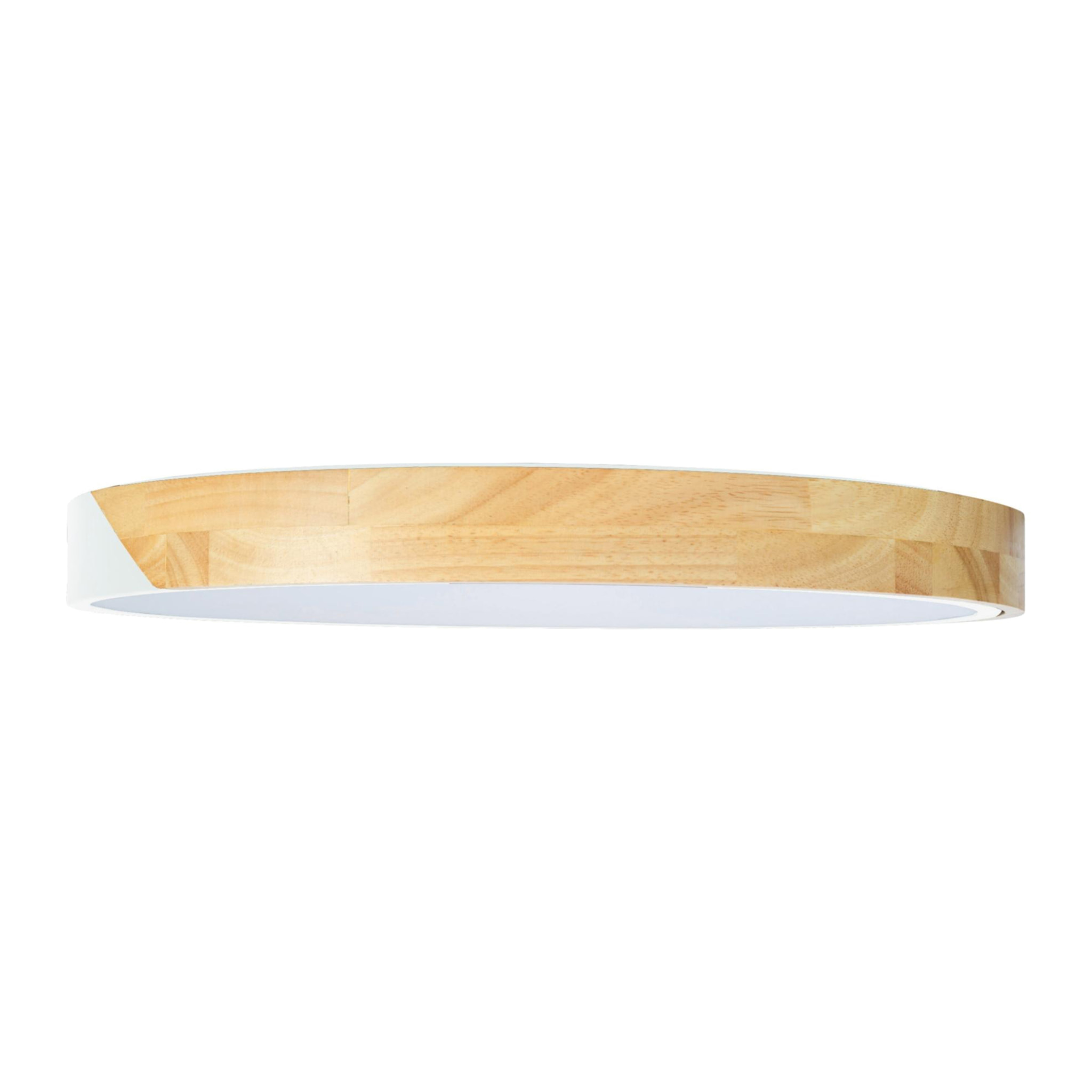 Forlight - Plafón LED 64W Regulable, Luz Ajustable 3000K-6000K, Diseño Moderno Blanco y Madera, Diámetro 61 cm, Ideal para Interiores Acogedores y Luminosos