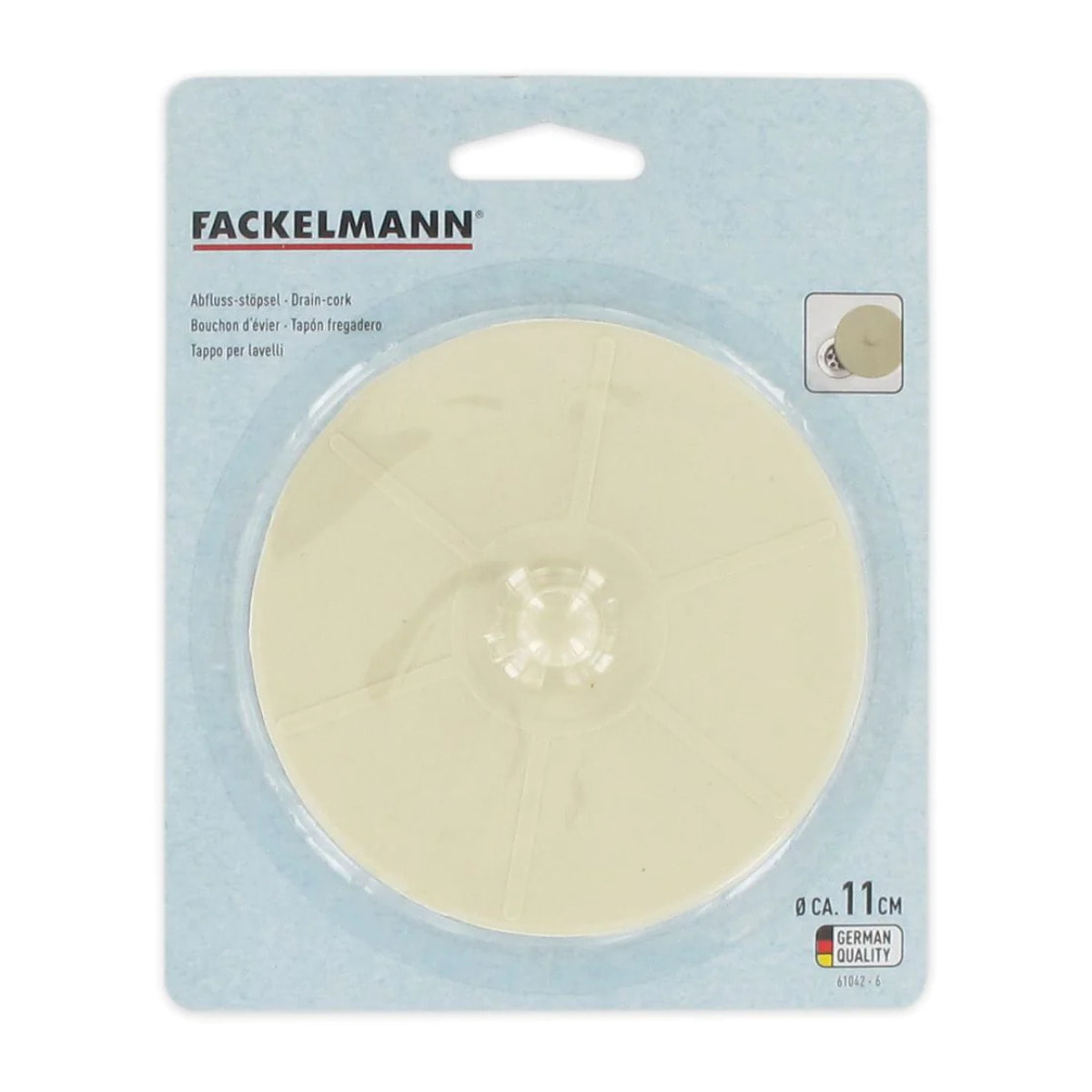 Bouchon d'évier en caoutchouc 11 cm Fackelmann Tecno