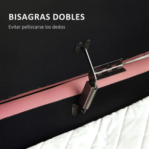 Banco Pie de Cama Tapizado en Terciopelo Puff Almacenaje con Espacio de Almacenaje y Patas Doradas Banqueta para Dormitorio Entrada 108x44x43,5 cm Rosa