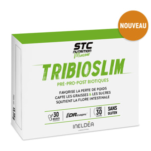 STC NUTRITION - Tribioslim - Complément Alimentaire favorisant la perte de poids - Action 360° sur la Flore Intestinale et le Métabolisme - Pré-Pro-Post Biotiques - Cure de 30j