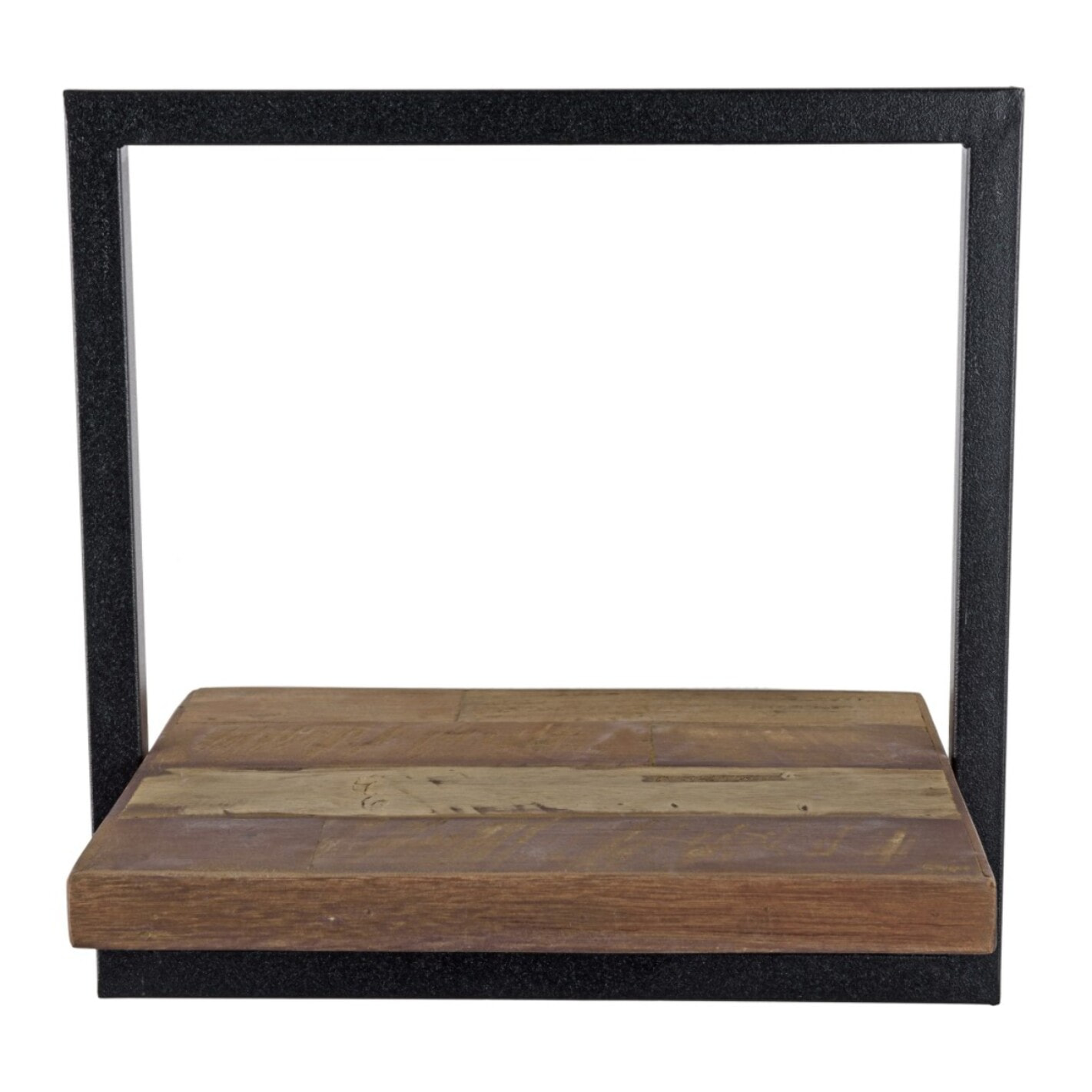 SIXTINE - Étagère murale 'S' 1 plateau teck recyclé marron structure métal noir