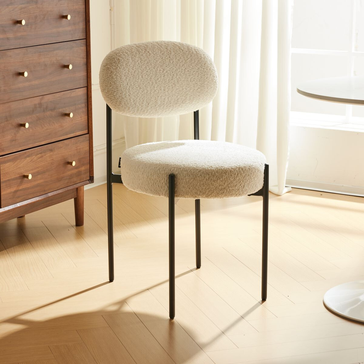 Lot de 2 chaises en tissu bouclé - EVORA