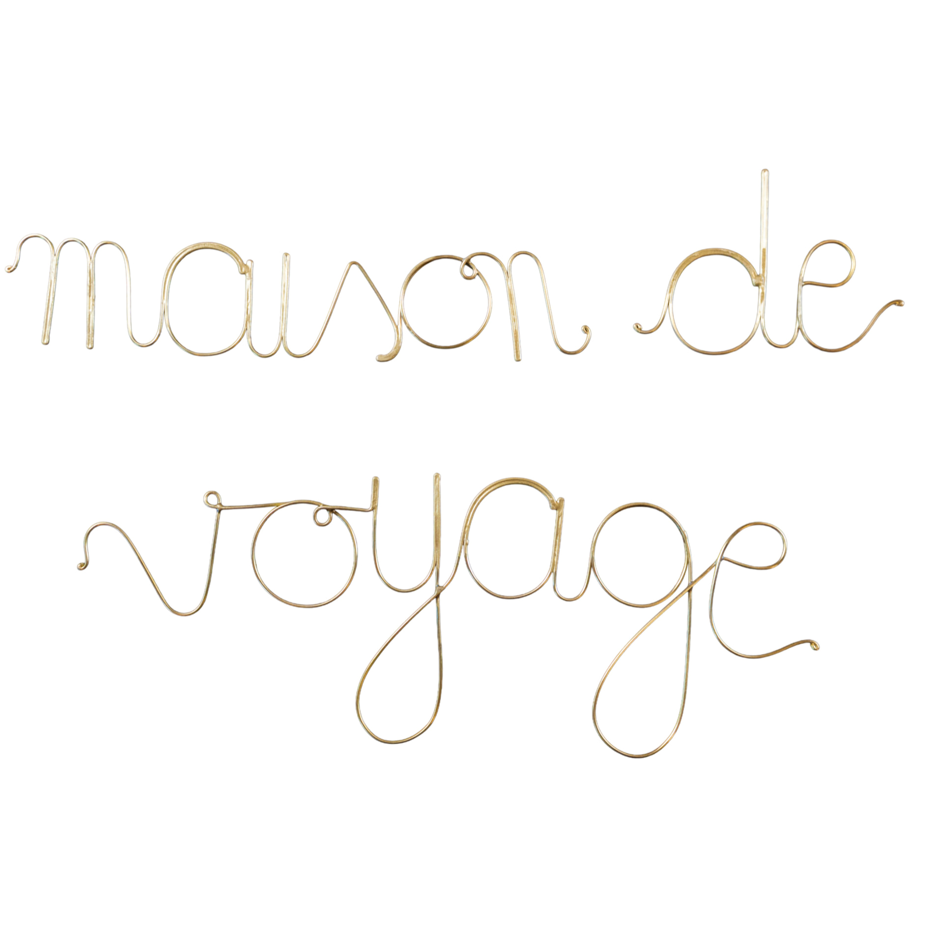 Mot fil de laiton 'MAISON DE VOYAGE' - Doré Vieilli